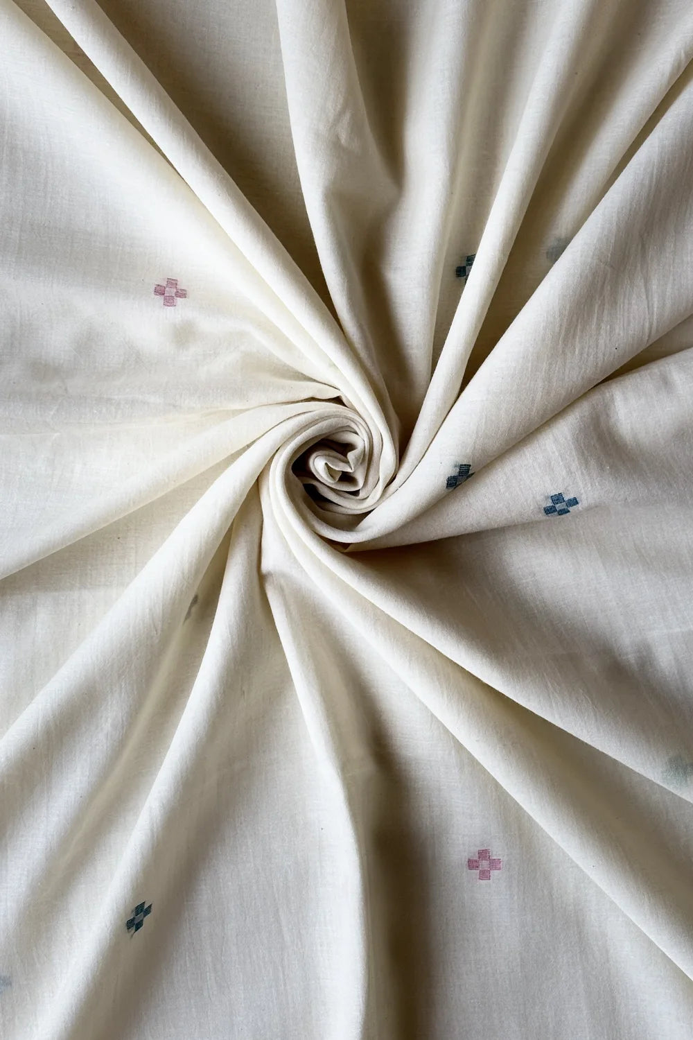 Handloom Cream Chokad Jamdani Dupata