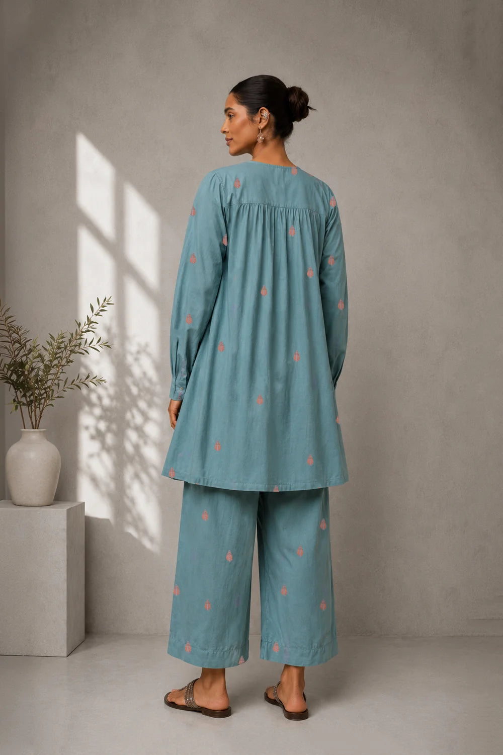 Zen Blue Jamdani Co-ord Set