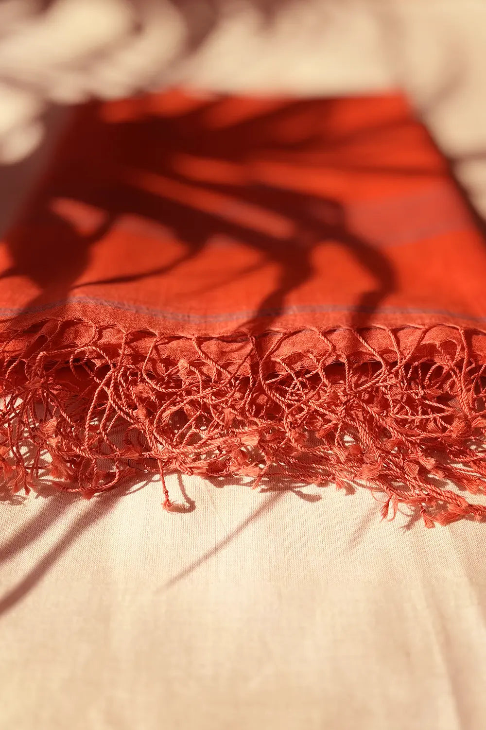 Handloom Muted Orange Saptparni Jamdani Dupatta