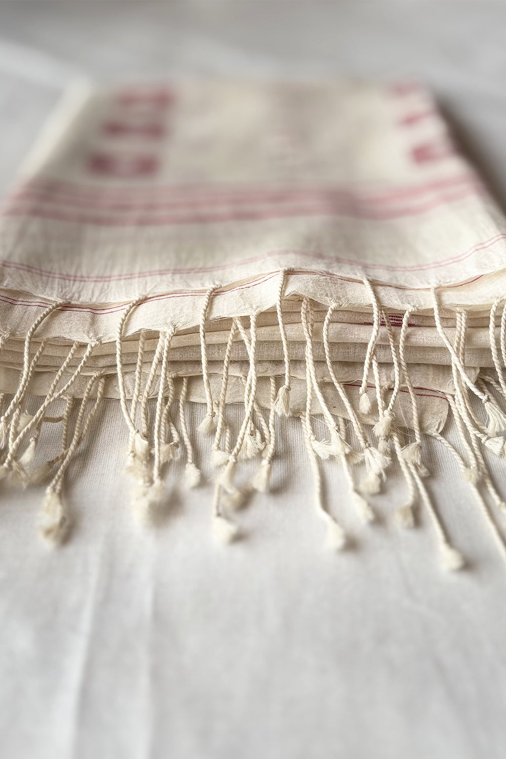Handloom Cream Square Jamdani Dupatta