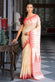 Handloom Beige & Red Pure Tussar Silk Jamdani Saree