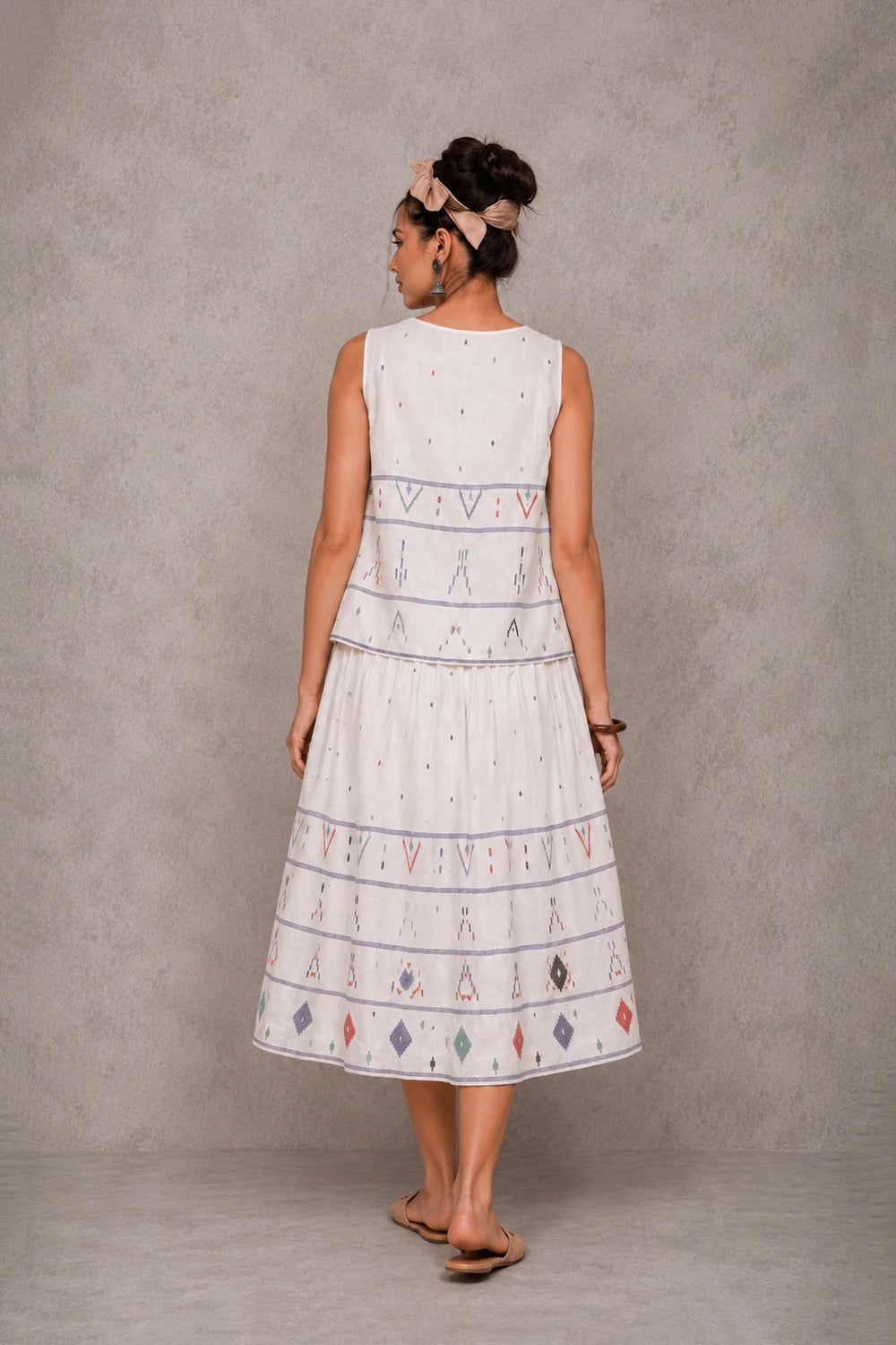 Mosaic White Jamdani Skord