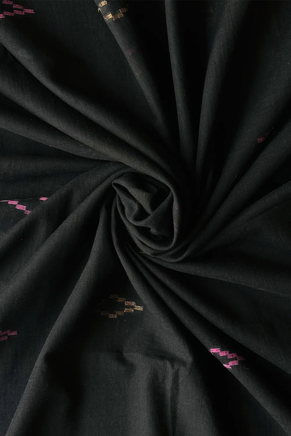 Handloom Midnight Black Yantra Zari Jamdani Dupatta
