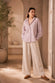 Lavender Pure  Cotton Embriodered Shirt