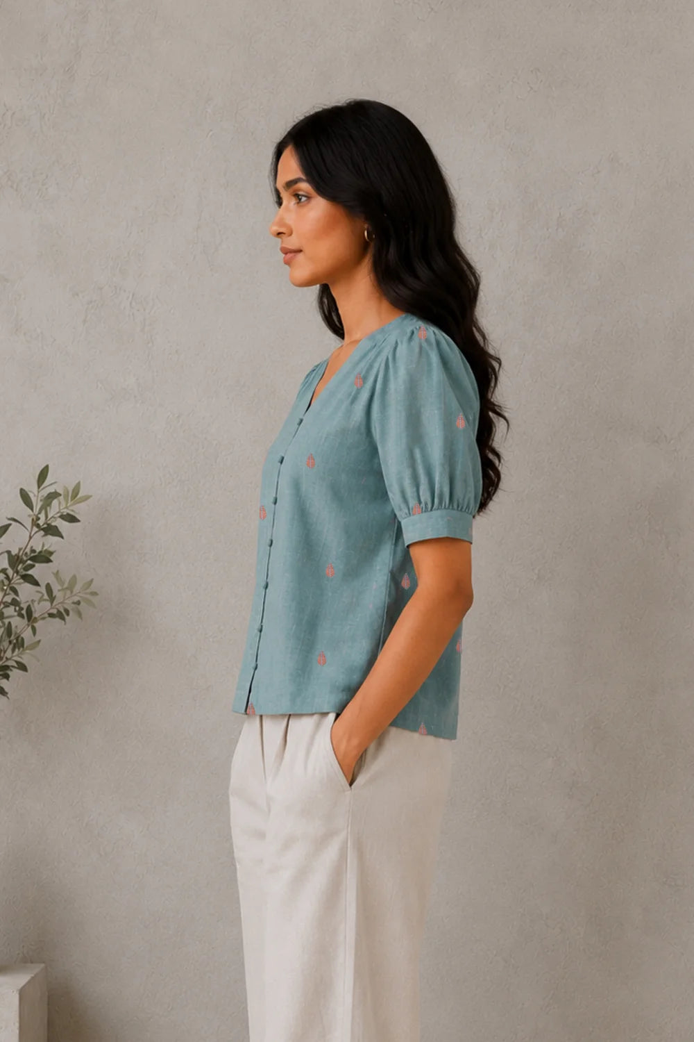 Zen Blue Jamdani Top