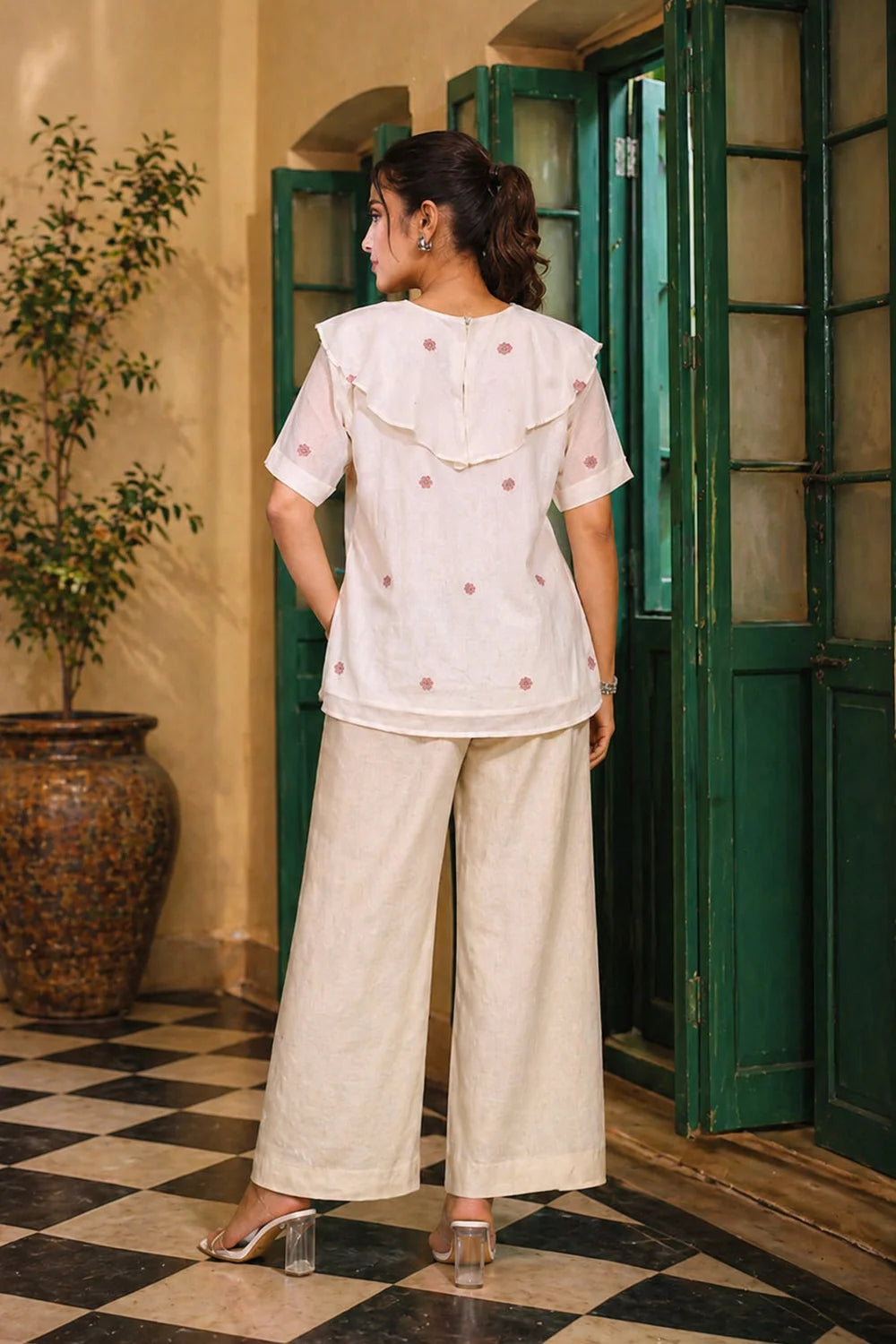 Ivory Jamdani Top