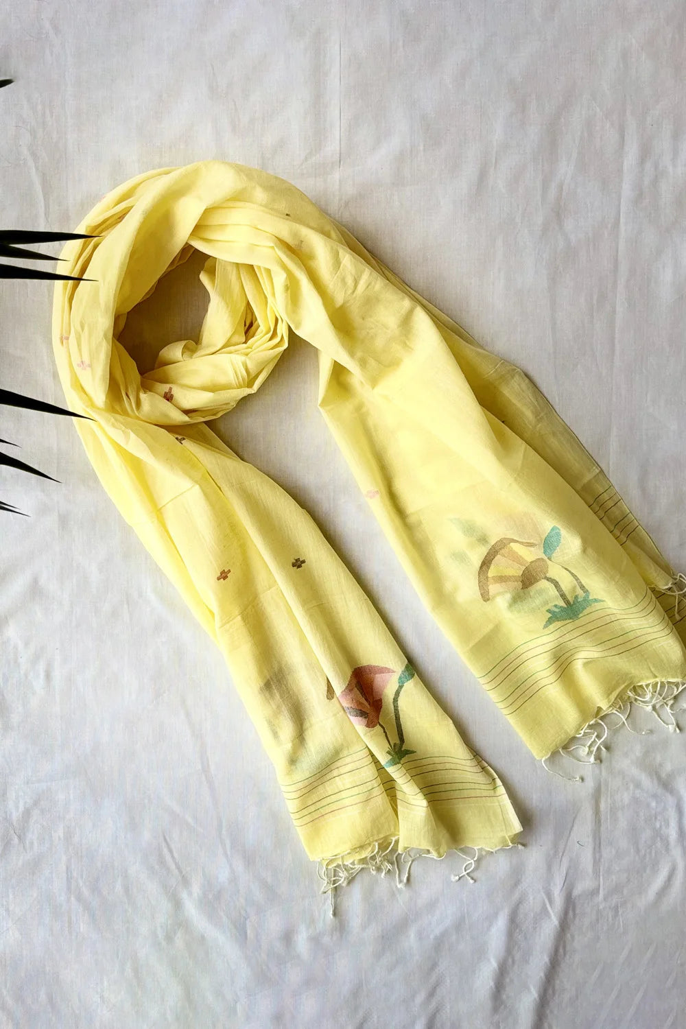 Handloom Yellow Iris Ful-lata Jamdani Dupatta