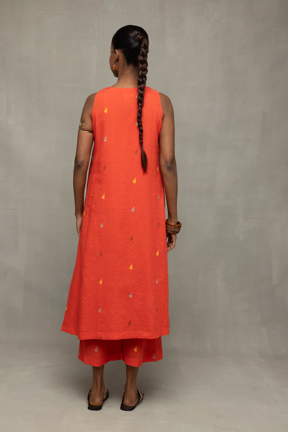 Coral Jamdani A-Line Co-ord Set