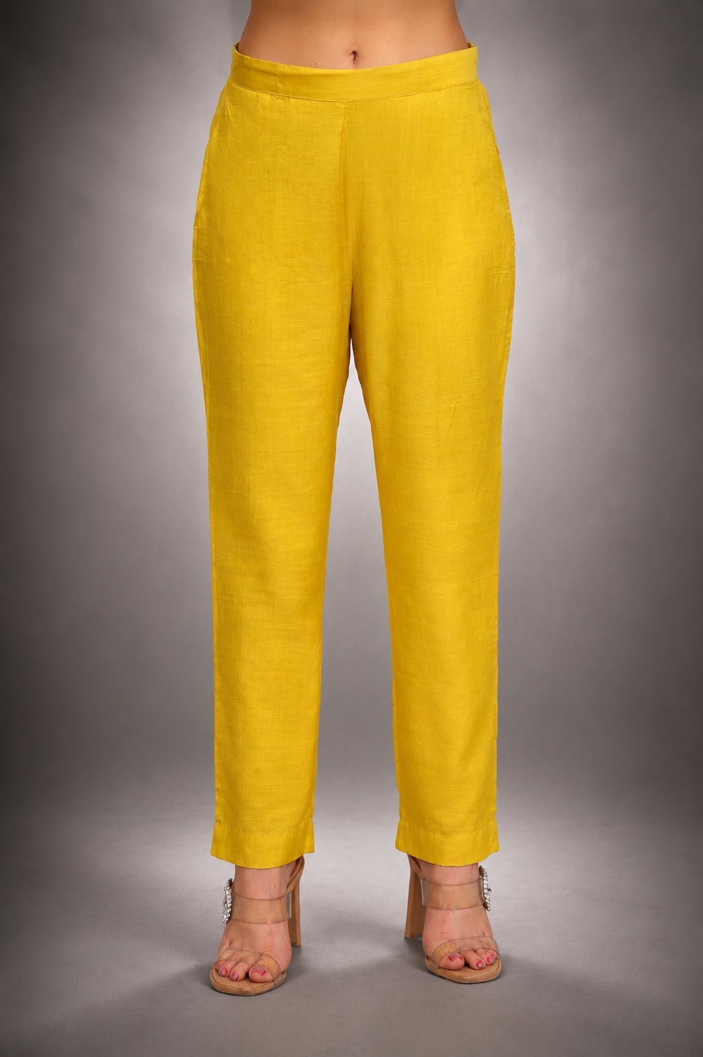 Lemon Yellow Soft Cotton Silk Woven Kurta Set With Dupatta