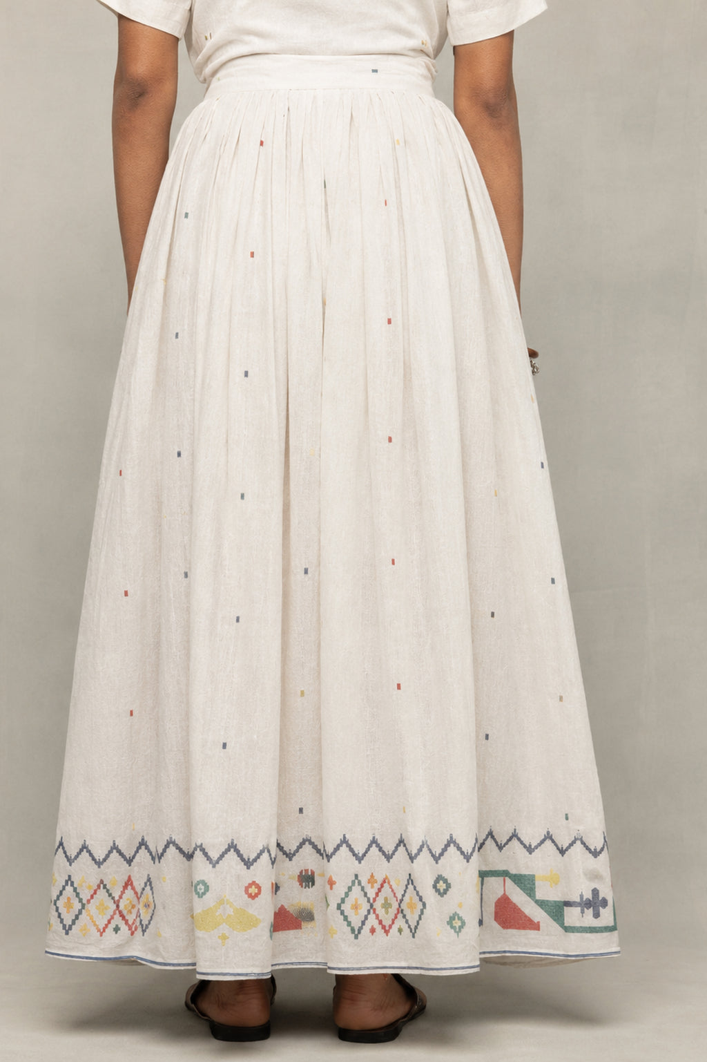 Off-White Heritage Jamdani Pure Cotton Skord set