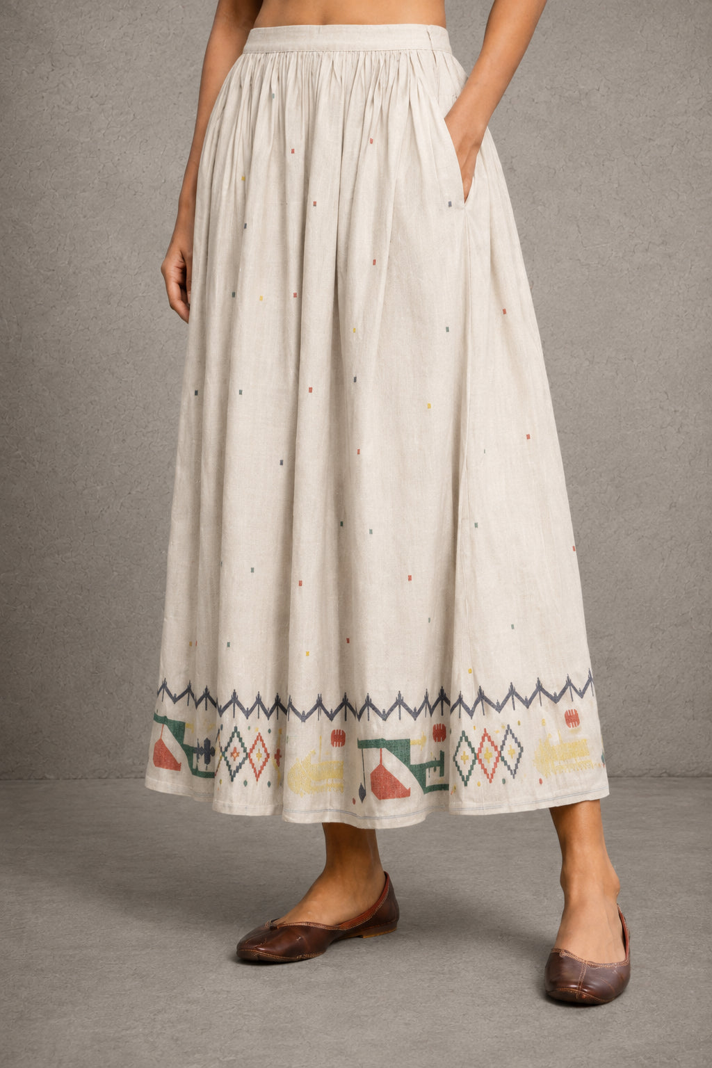 Off-White Heritage Jamdani Pure Cotton Skord set