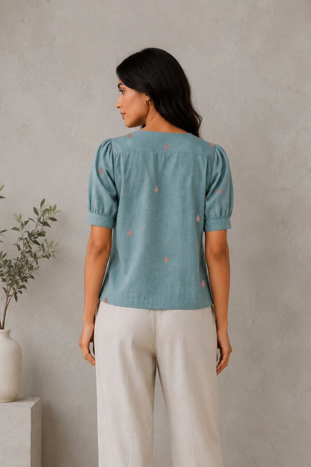 Zen Blue Jamdani Top