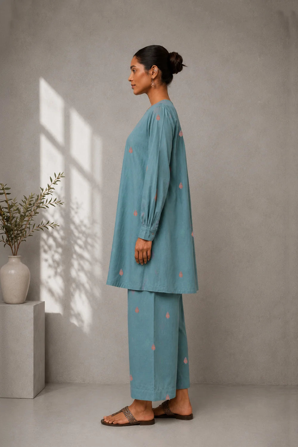 Zen Blue Jamdani Co-ord Set