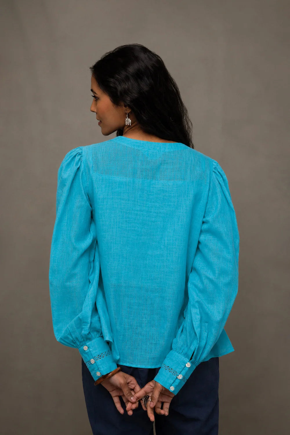 Turquoise Blue Flared Top