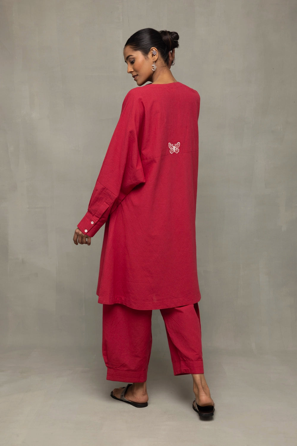 Crimson Pink Kala Cotton Oversized Co-ord Set