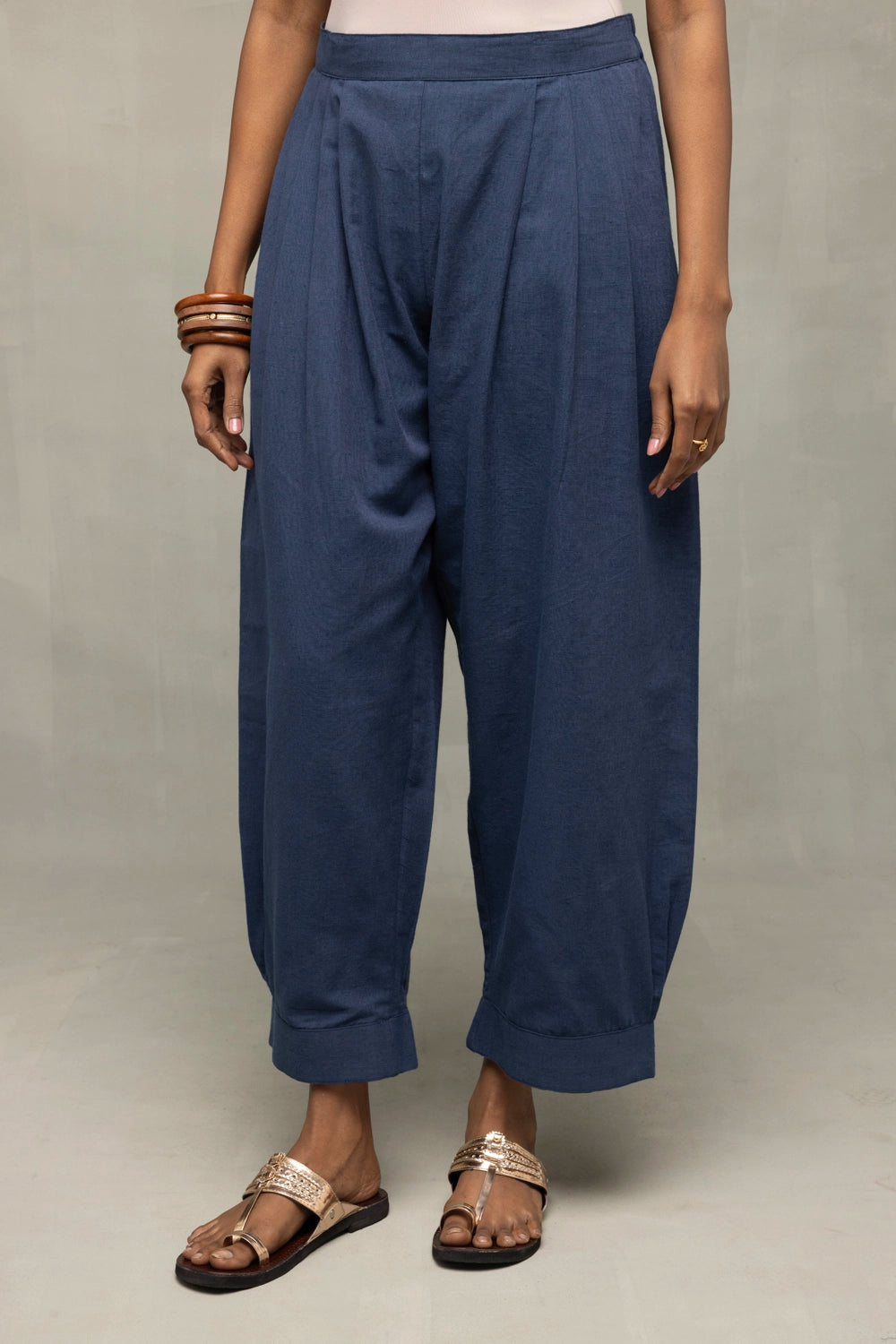 Muted Navy Blue Minimalist Kala Cotton Co-Ord Set