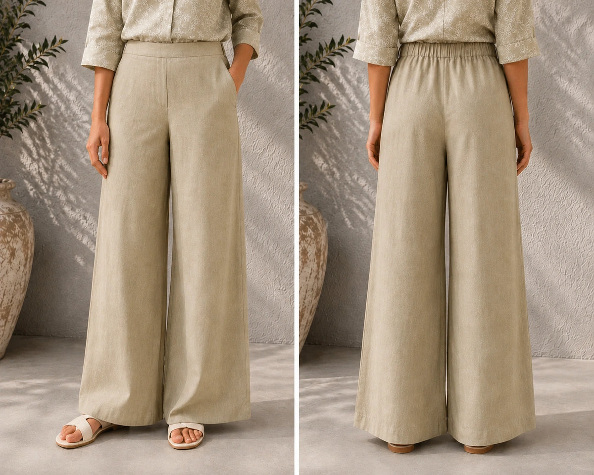 Green Essence Embroidered Linen Co-Ord Set