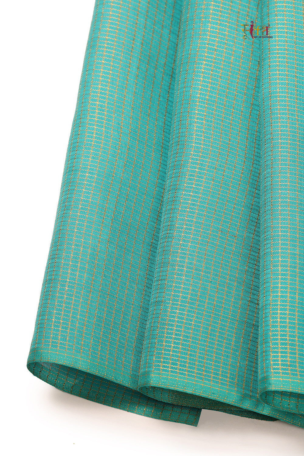 Tuscany Yellow Handloom Kanchipattu With Blue Green Gold Zari Pallu