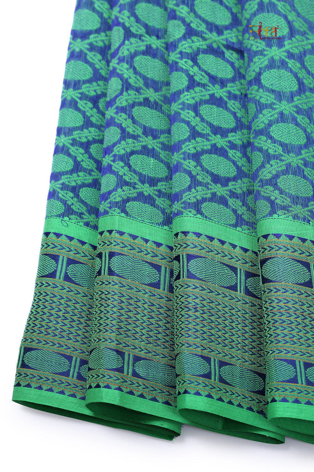 Green Pure Cotton Handloom Kanchi Saree