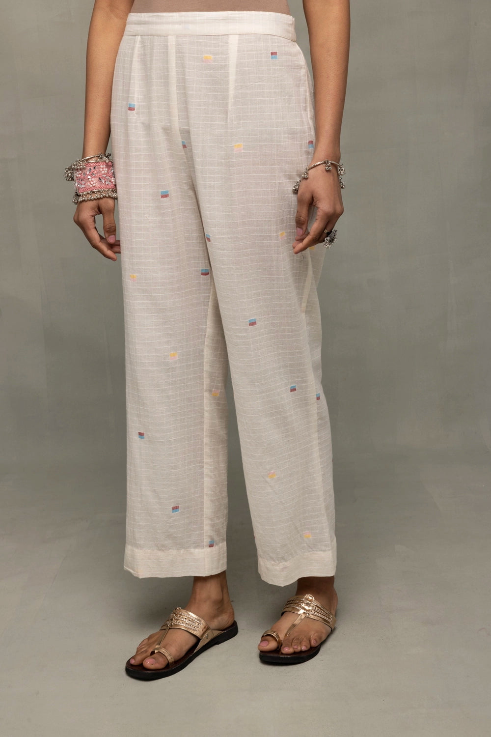 Ivory Jamdani Slit Co-Ord Set