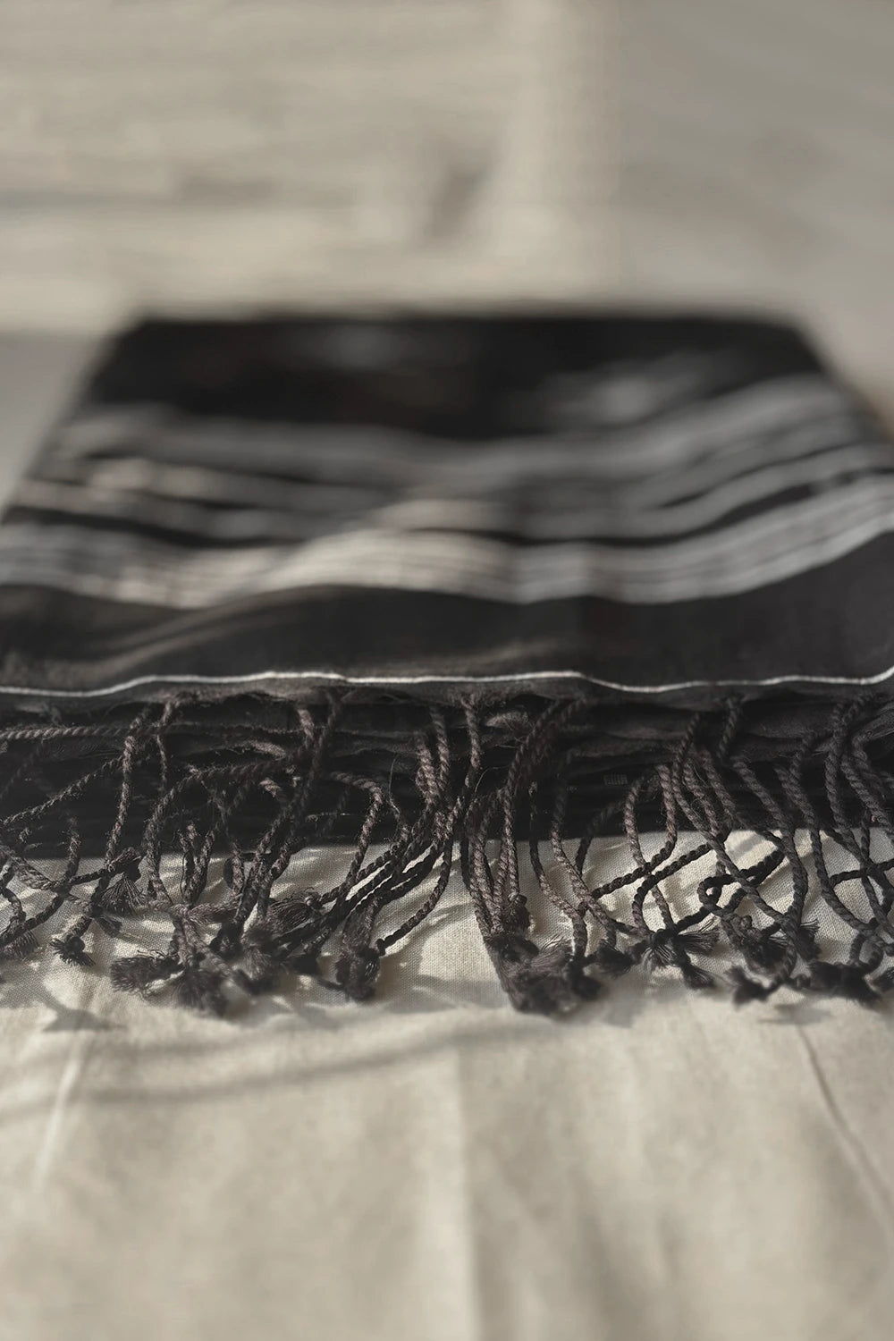 Handloom Noir Black  Yantra Jamdani Dupatta