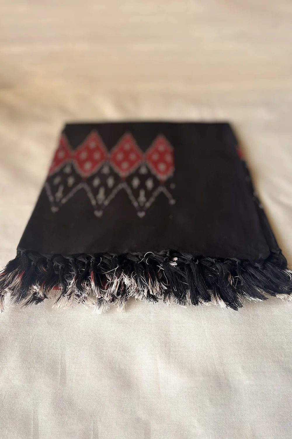 Handloom Multi Maroon Rust Ikkat Dupatta