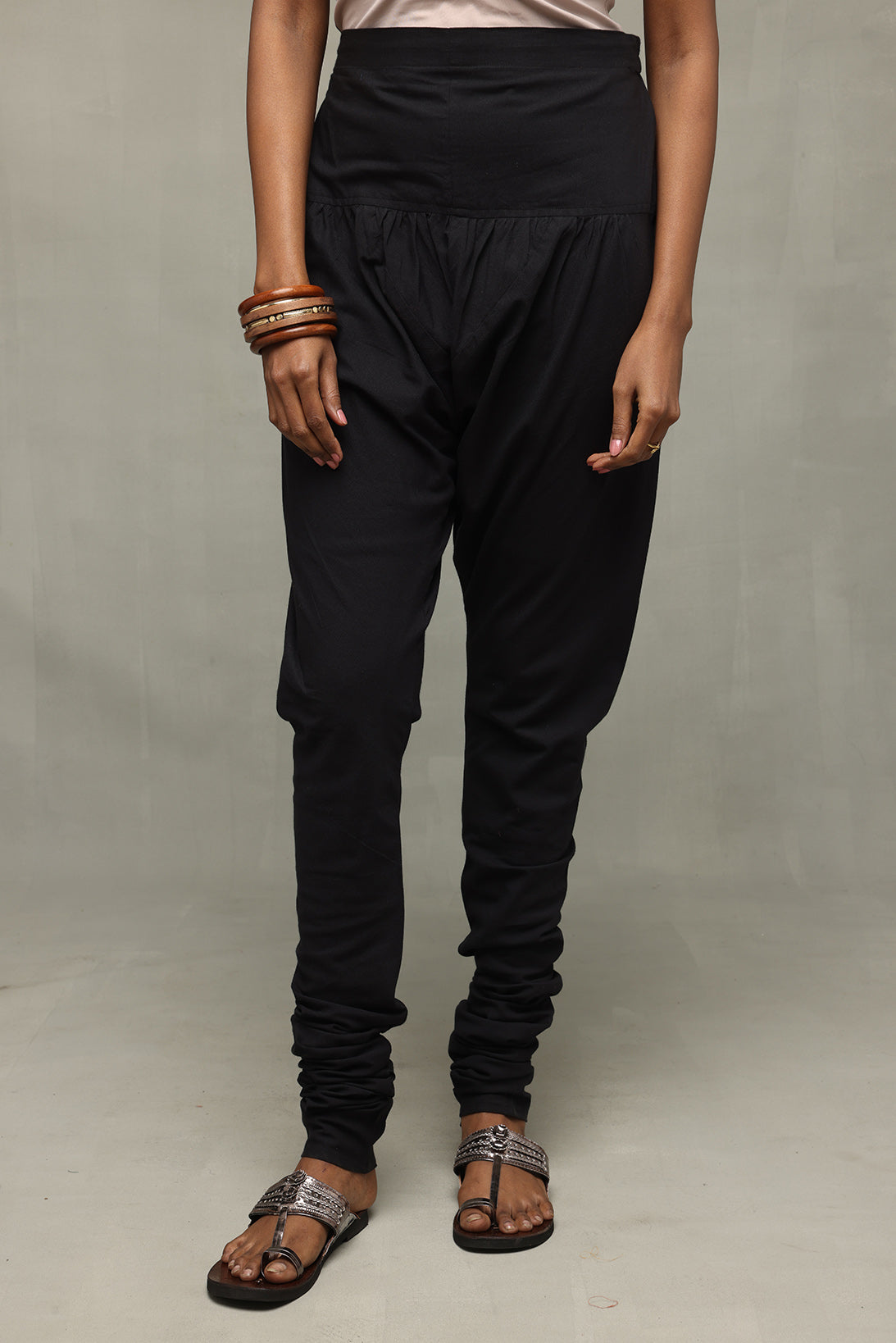 Black Pure Cotton Churidar Pant