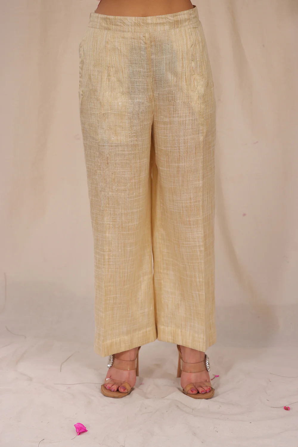 Cream Khadi Cotton Straight Pant