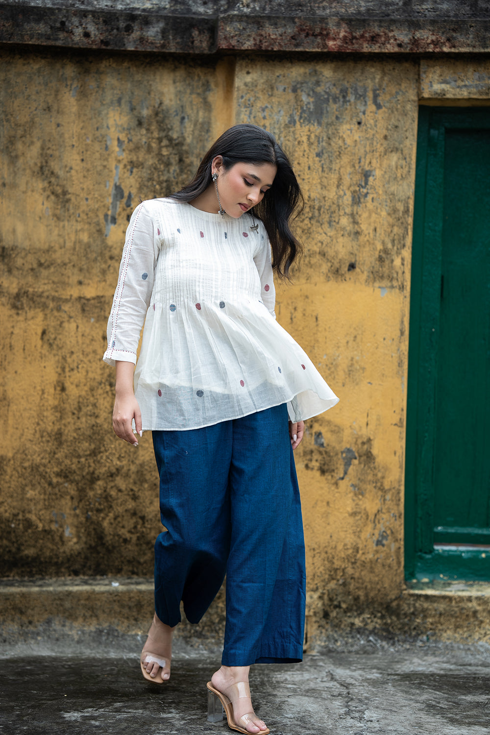 White Meadow Handwoven Jamdani Top