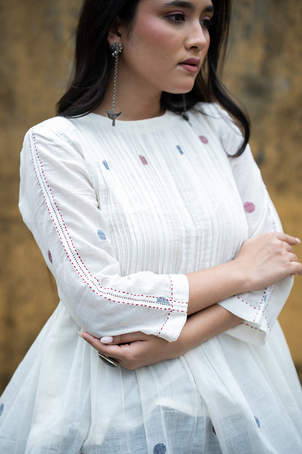 White Meadow Handwoven Jamdani Top