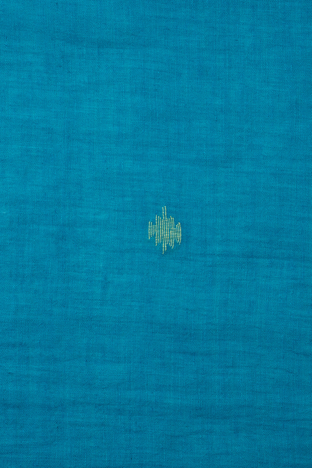 Teal Blue Yantra Handwoven Pure Cotton Jamdani Dupatta-Sutra Art of Clothing