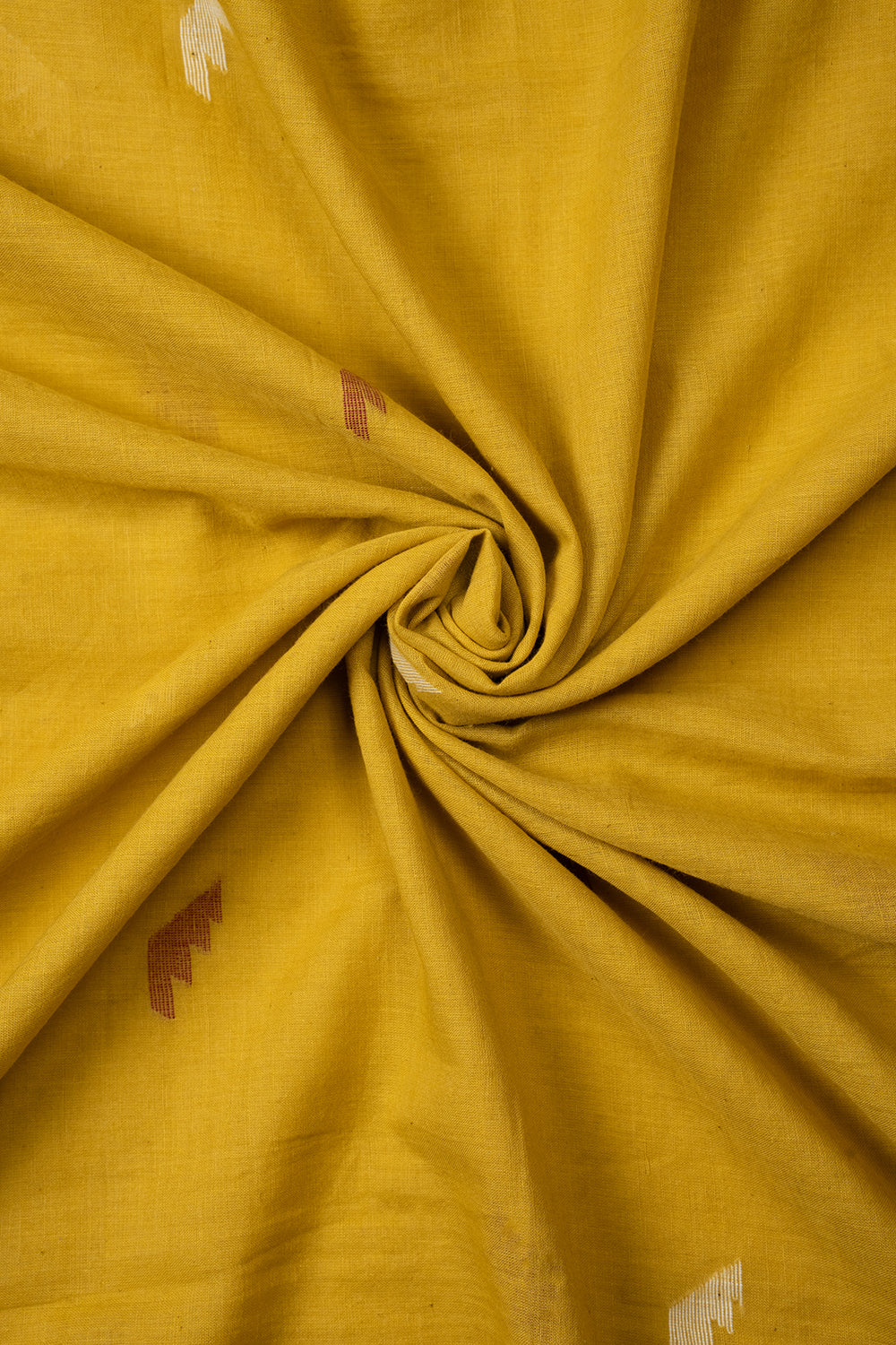 Mustard Yellow Handwoven Pure Cotton Jamdani Dupatta-Sutra Art of Clothing
