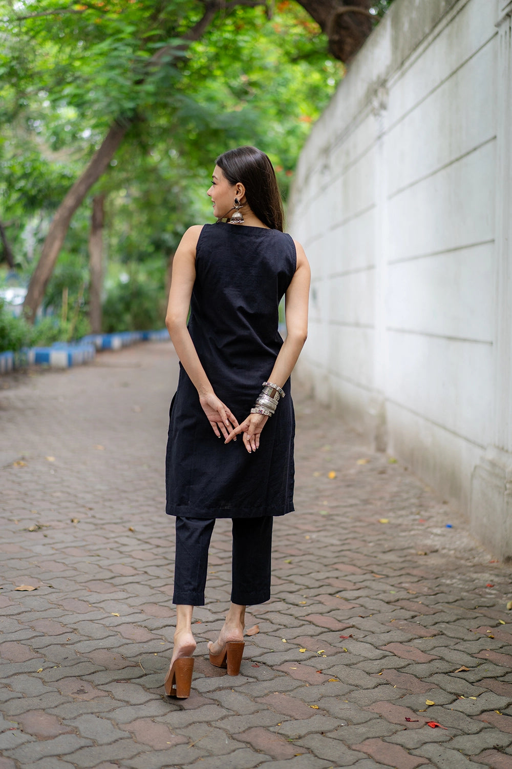 Black Khadi Cotton Co-ord Set