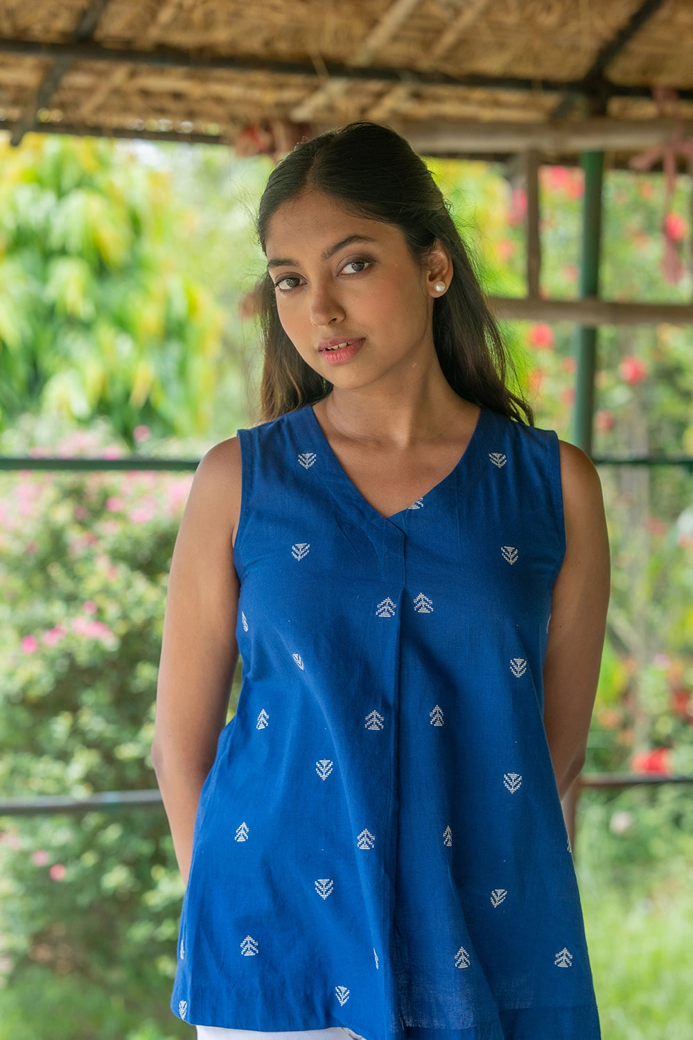Royal Blue South Cotton Woven Top
