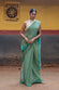 Handloom Sea Green Check Mul Cotton Saree