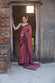 Handloom Brick Red Pure Cotton Saree with Black Border