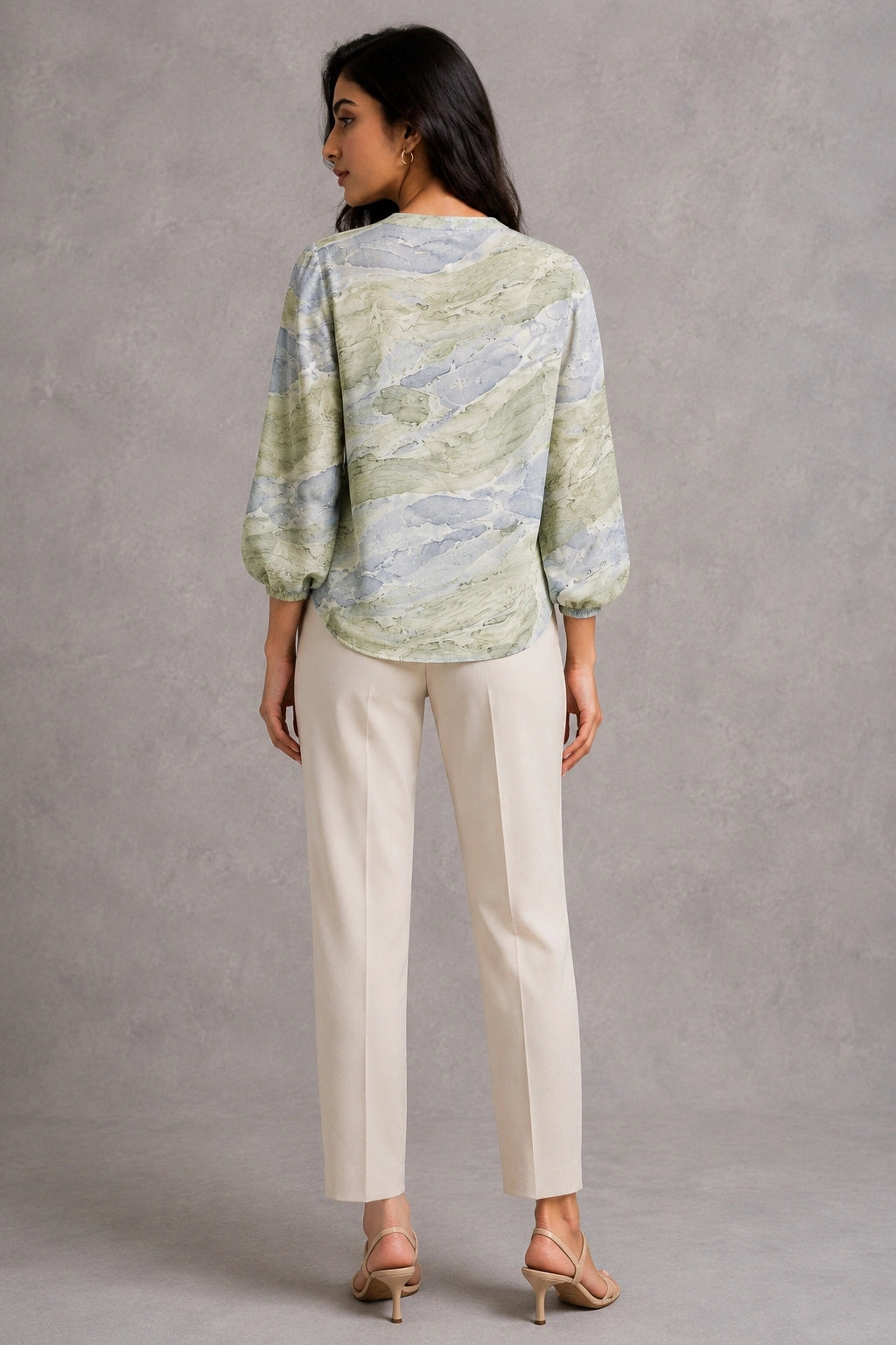 Marble Mist Printed Pure Cotton Top
