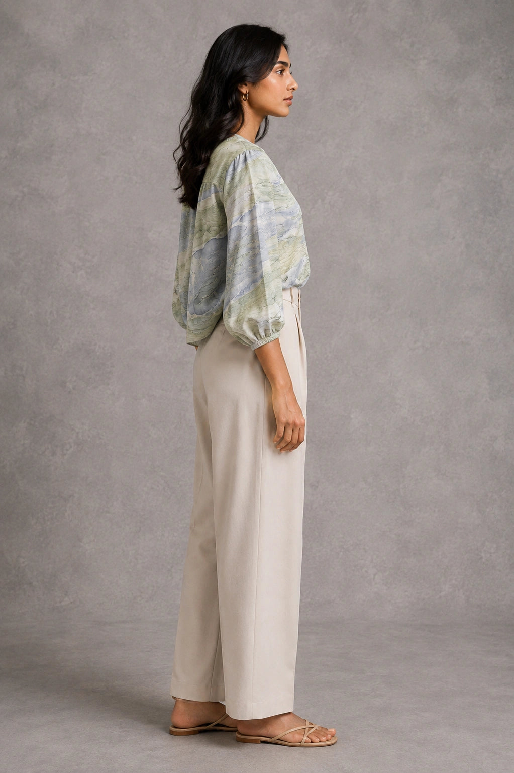 Marble Mist Printed Pure Cotton Top