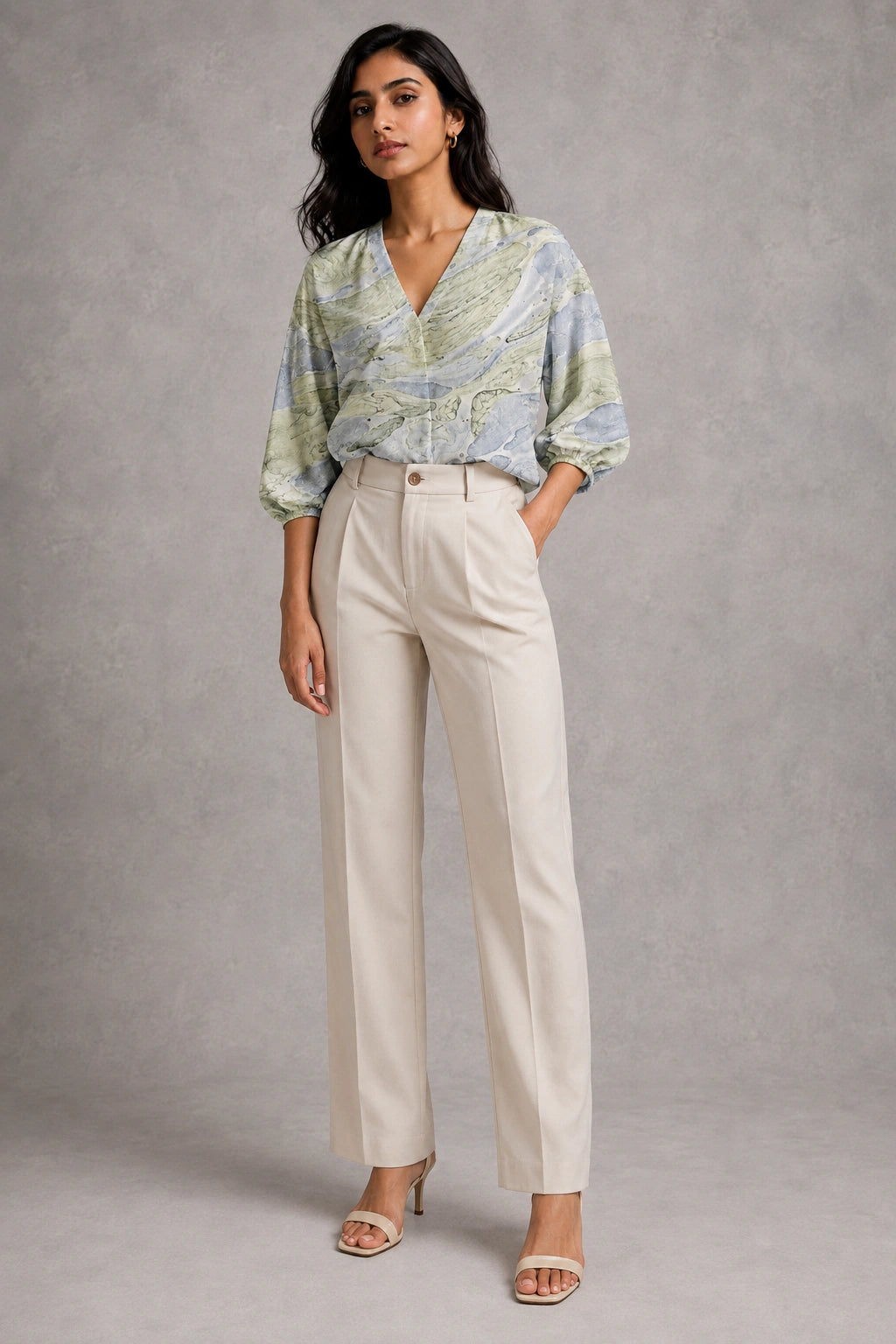 Marble Mist Printed Pure Cotton Top