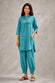 Turquoise Blue Khadi Cotton Co-ord Set