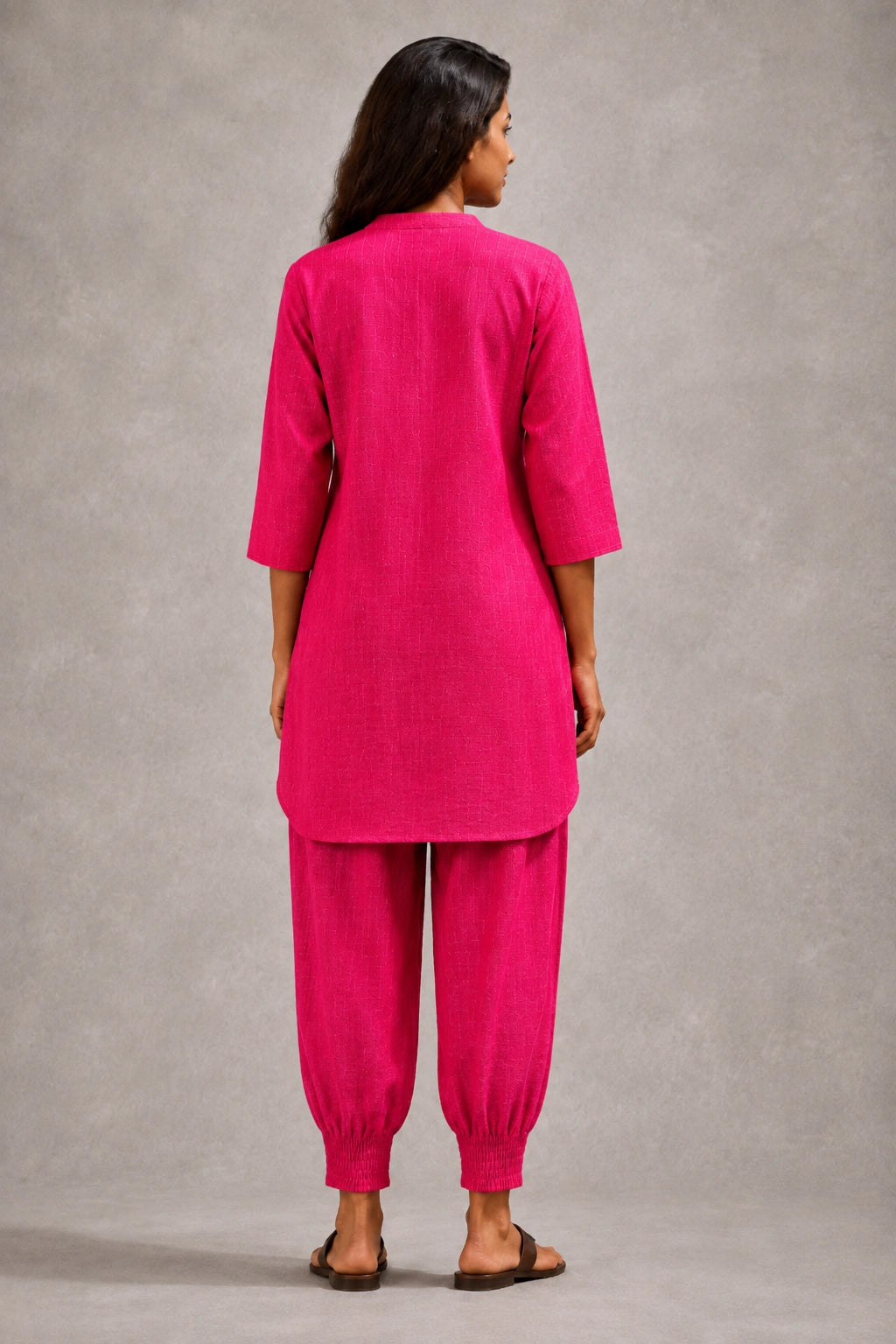Hot Pink Khadi Cotton Co-ord Set