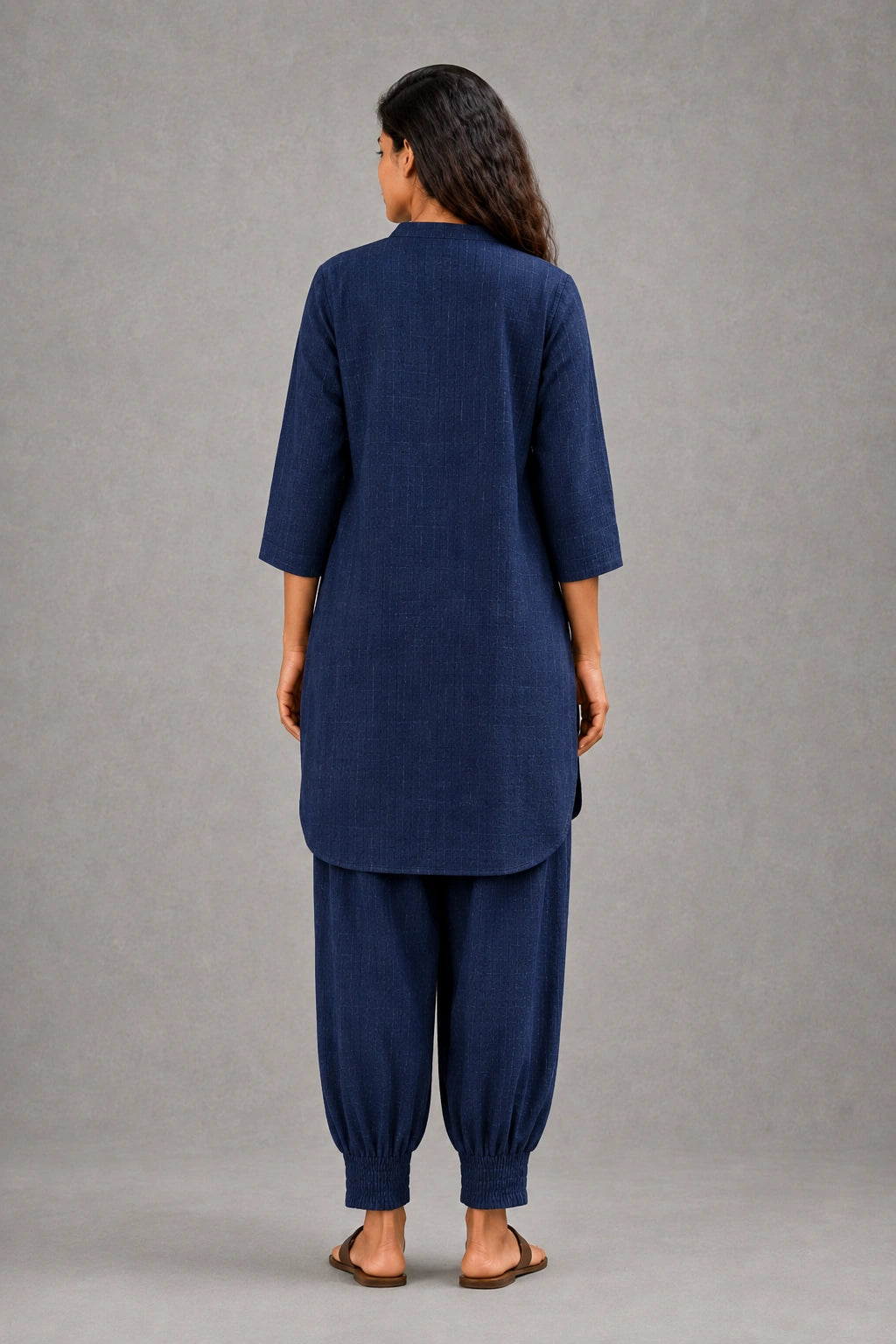 Navy Blue Khadi Cotton Co-ord Set