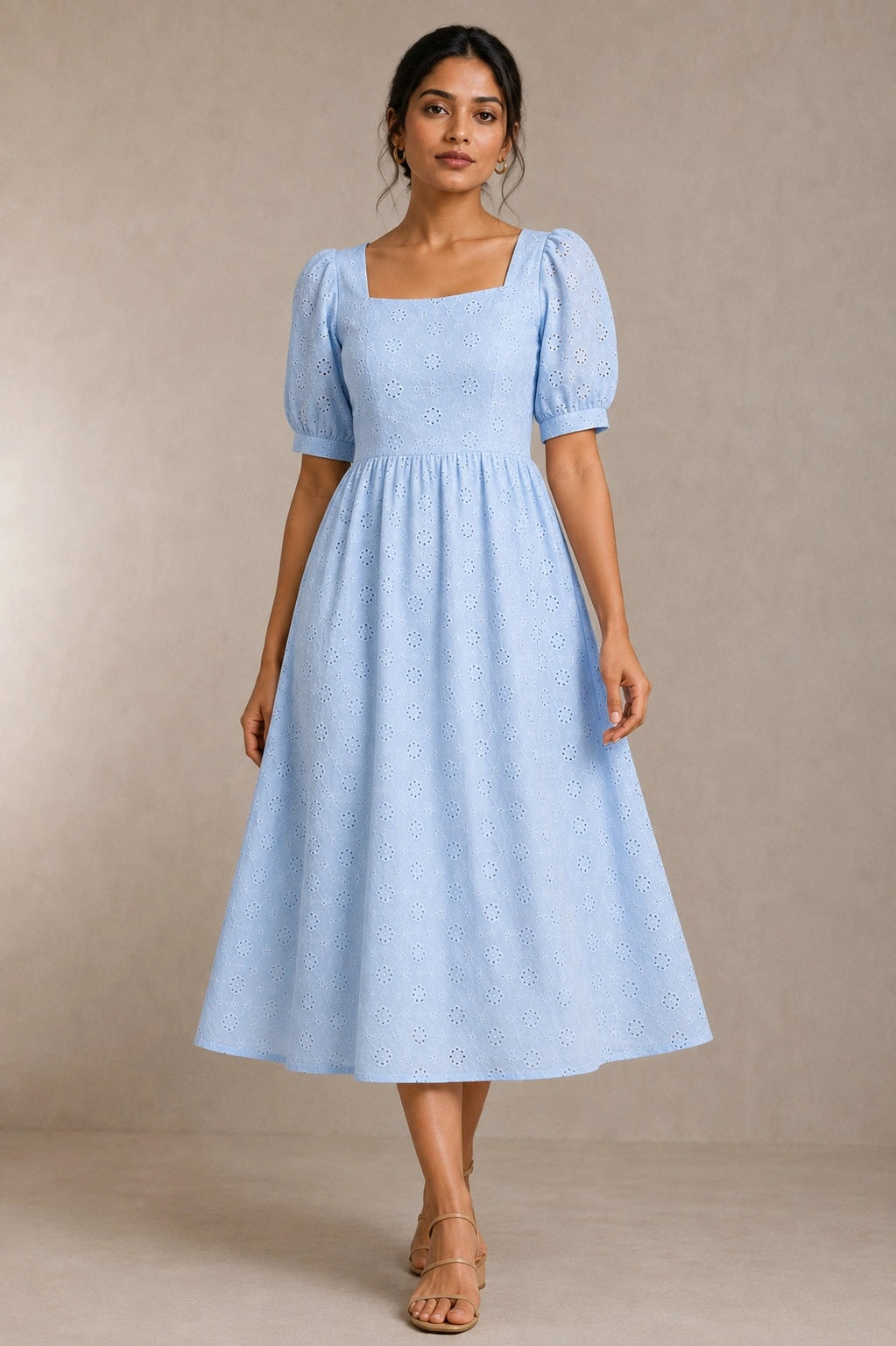 Powder Blue Cotton Dress