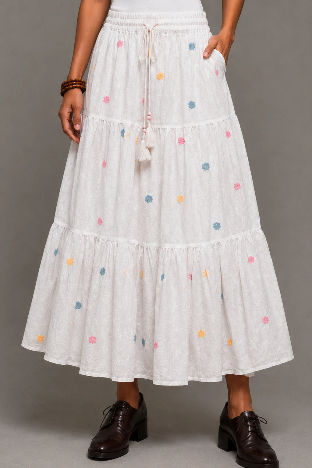 White Gulrang Pure Cotton Jamdani Skord Set