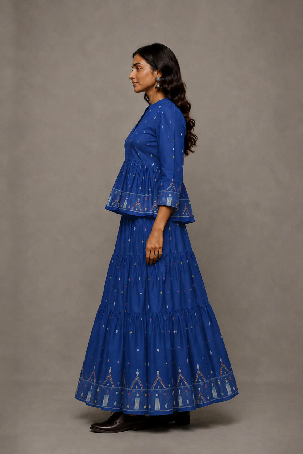 Blue Jamdani Handwoven Pure Cotton Skord Set
