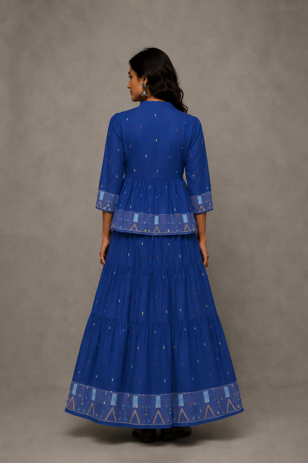 Blue Jamdani Handwoven Pure Cotton Skord Set
