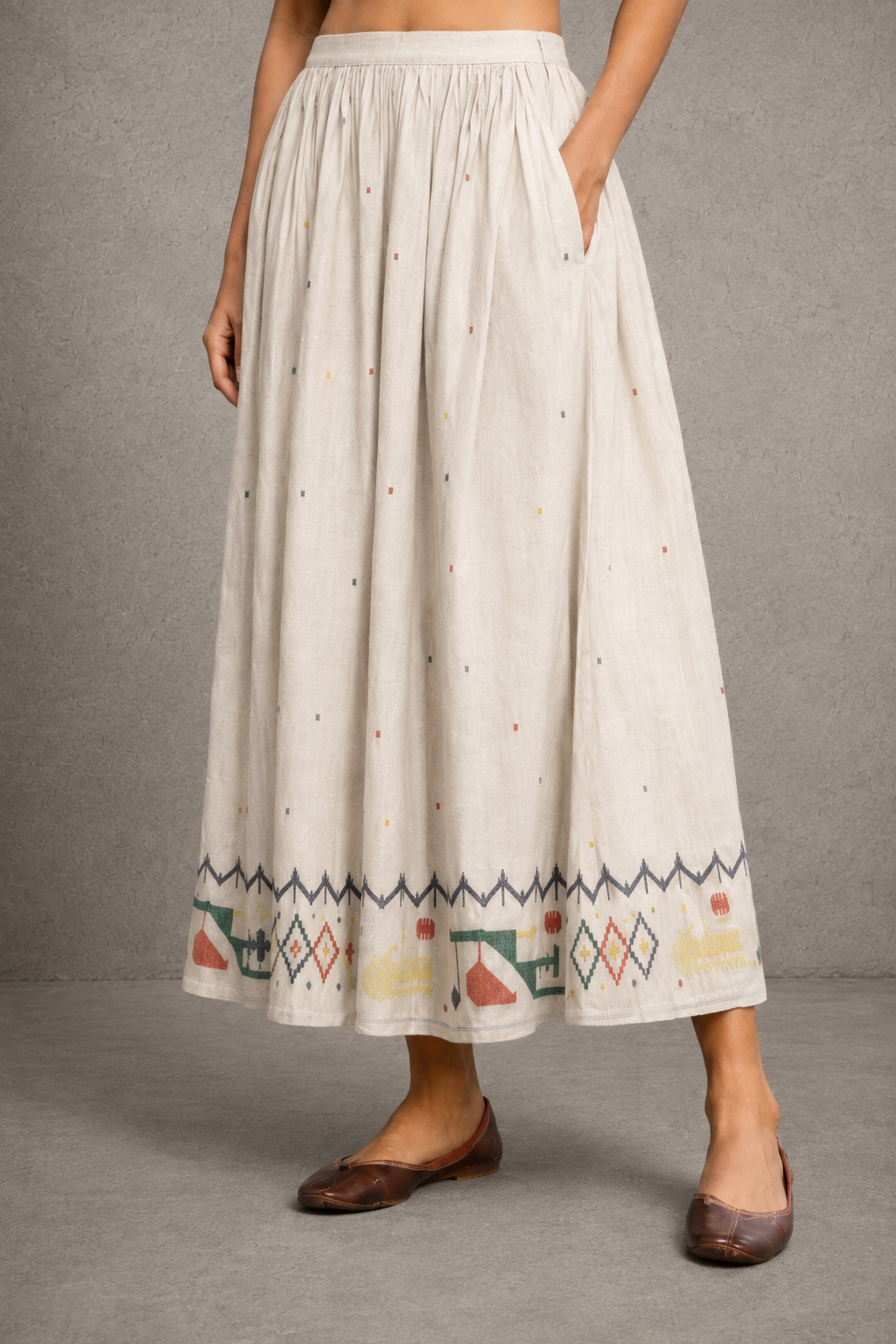 Off-White Heritage Jamdani Pure Cotton Skord set