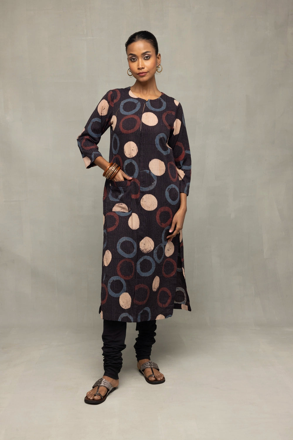 Black Ajrakh Print Kurta