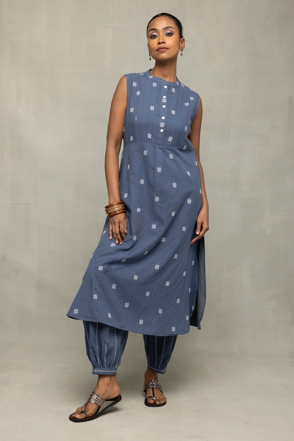 Blue Gulnaar Woven Co-Ord Set