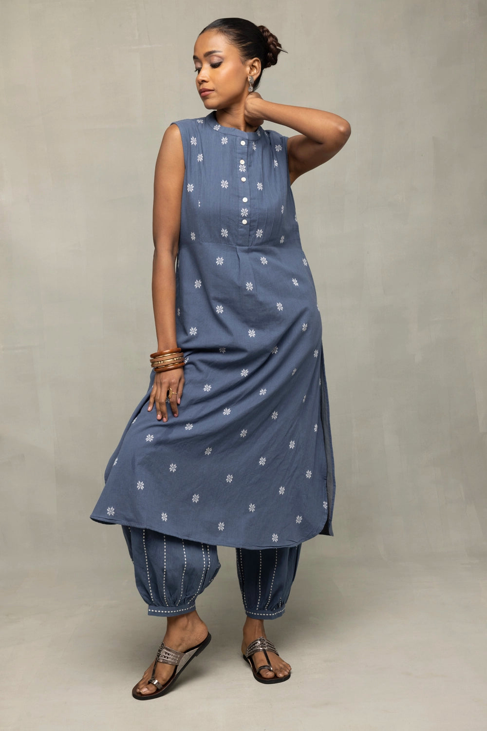 Blue Gulnaar Woven Co-Ord Set